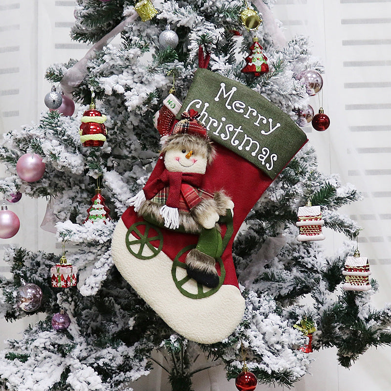 Adornos de calcetín navideño Bolsa de calcetín colgante Bolsa de calcetín navideño de dulces