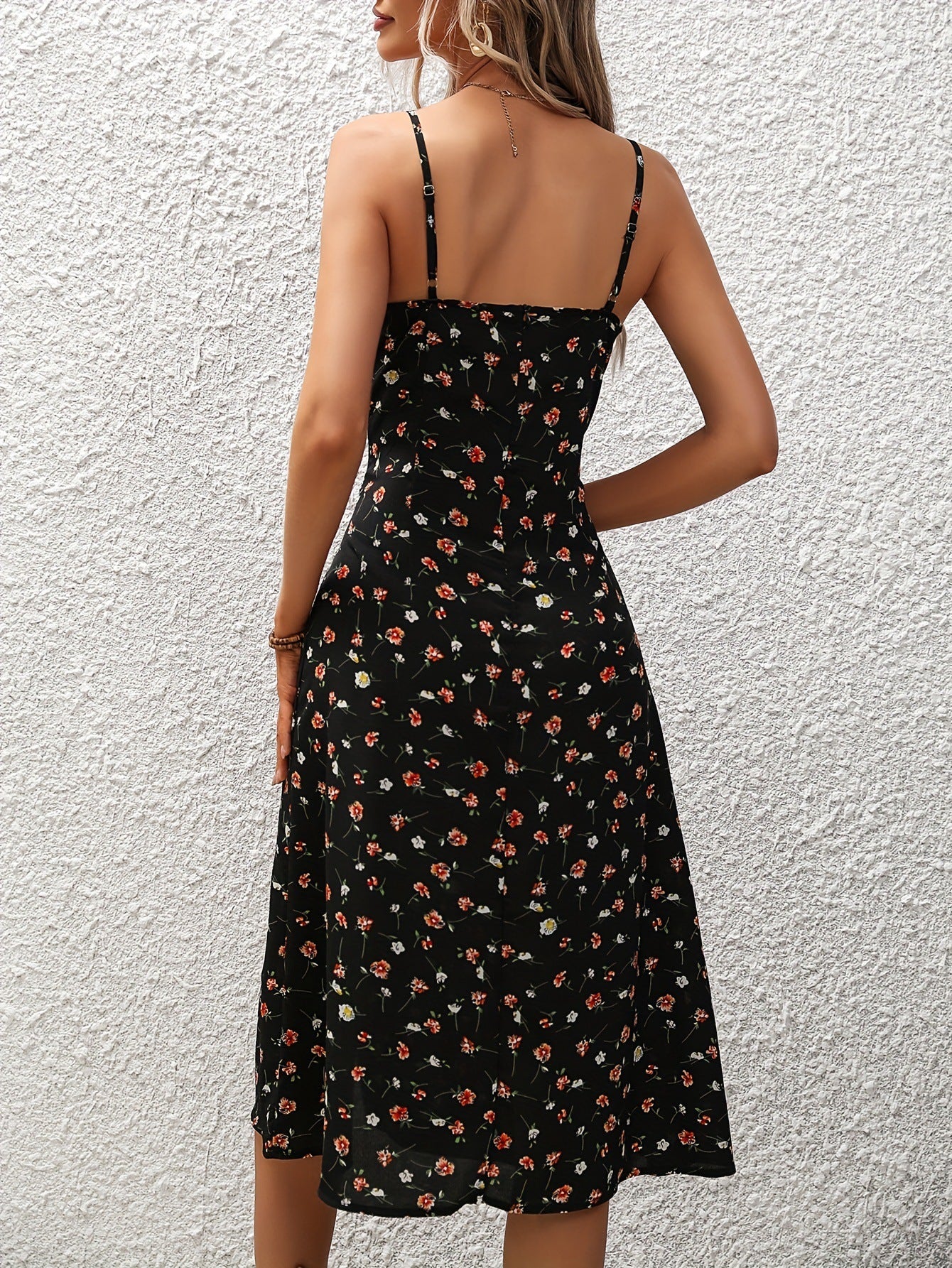 Robe longue à bretelles imprimée à pois, tenue d'été Sexy avec fente, vêtements pour femmes, nouvelle collection