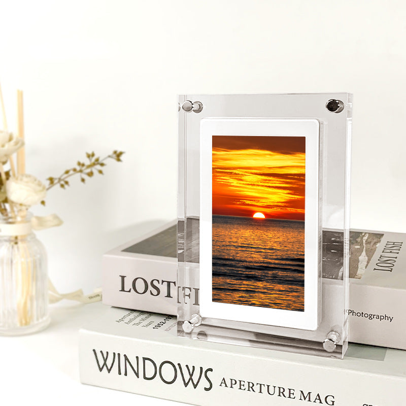 Digital Picture Frame Acrylic Video Player Digital Photo Frame Vertical Display With 1GB And Battery Type C Video Frame Gift For Loved