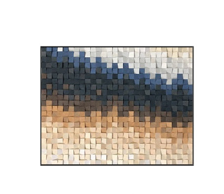 Wood Three-dimensional Painting Handmade Mosaic Art Mural