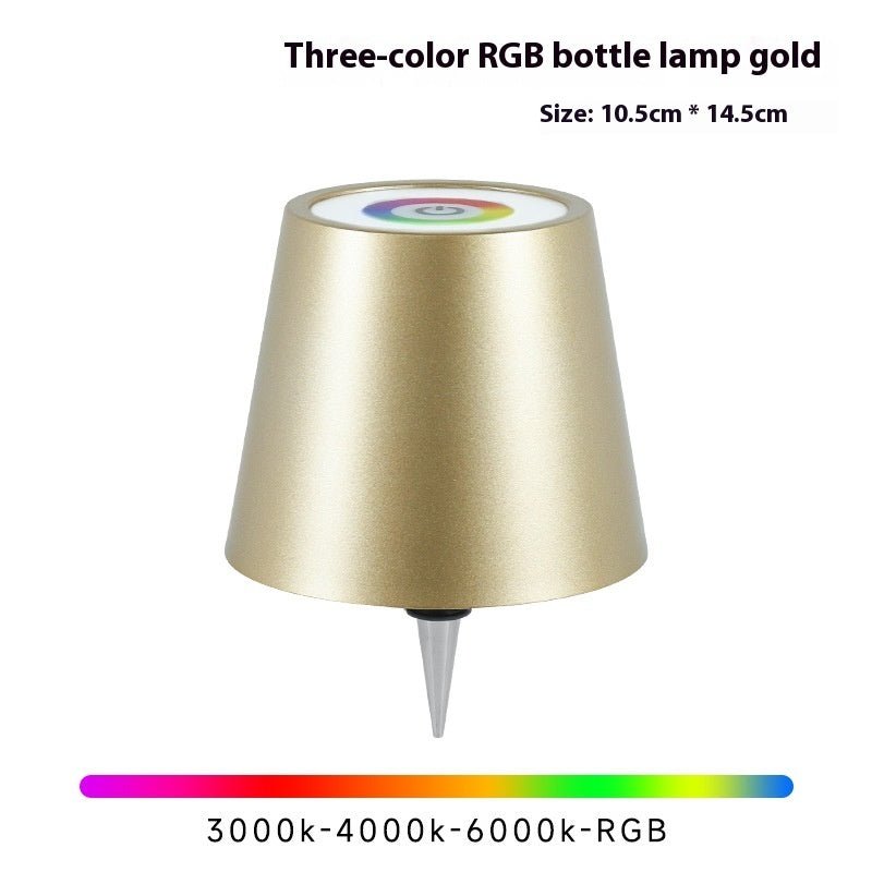 Plug-in Wine Bottle Lights Metal Wine Bottle Table Lamp Rechargeable