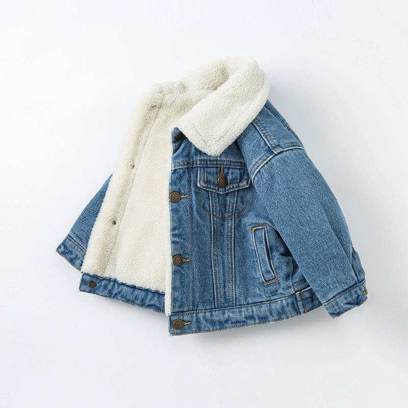 Fashion Single-breasted Denim Jacket With Velvet Lapels