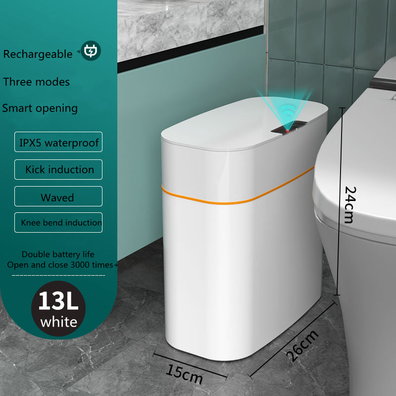 Poubelle intelligente avec couvercle pour chambre à coucher et salon, boîte de rangement de cuisine, poubelle à induction, petite boîte de voiture, poubelle intelligente automatique Smart Trash Bin