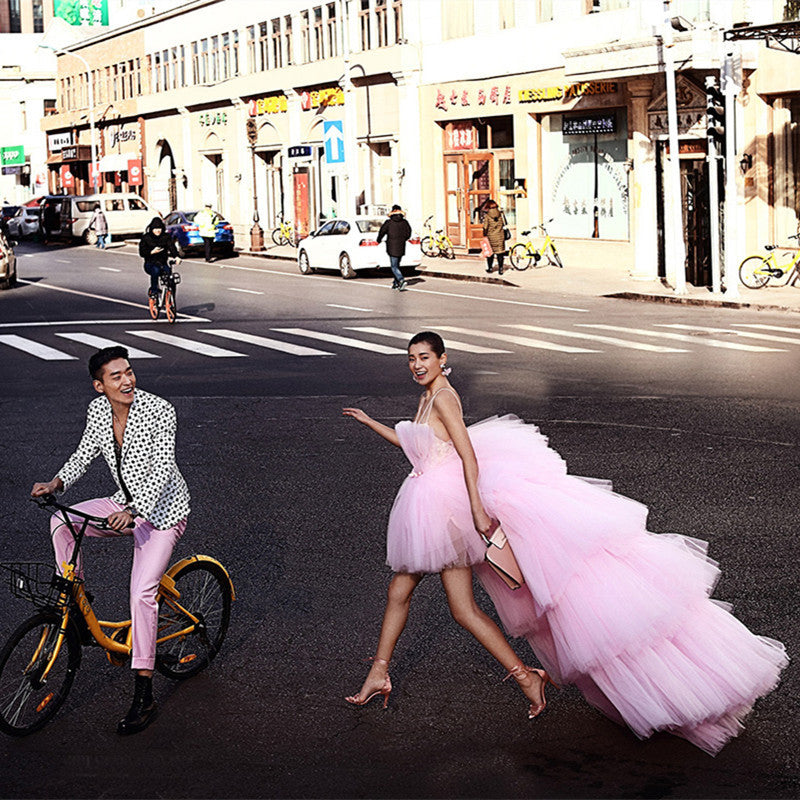 Mode Thème Vêtements Street View Pettiskirt Queue Photographie Robe De Mariée