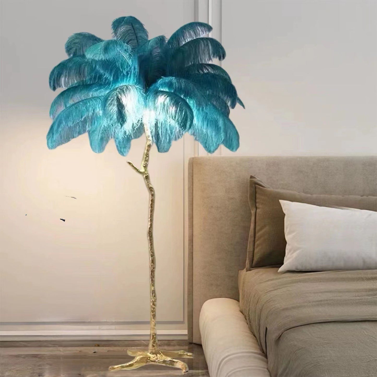 Decorative Resin Feather Floor Lamp For Living Room And Bedroom