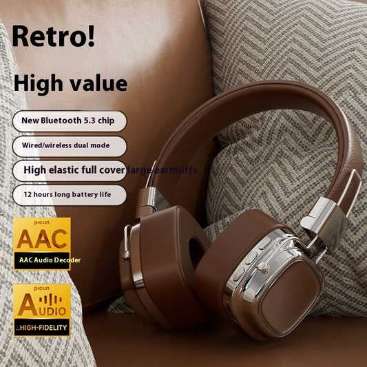 Auriculares inalámbricos retro con refuerzo de graves dinámicos montados en la cabeza Bluetooth 5.3