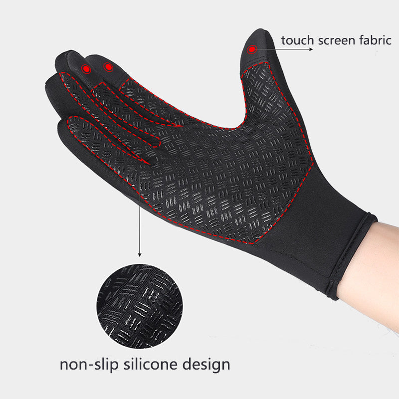 Guantes de invierno con pantalla táctil para montar en motocicleta, guantes deportivos impermeables deslizantes con forro polar