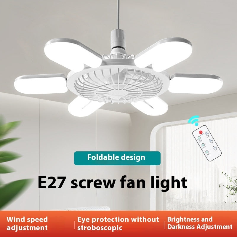 E27 Screw Fan Lamp Smart Remote Control Living Room Bedroom Fan-style Ceiling Lamp