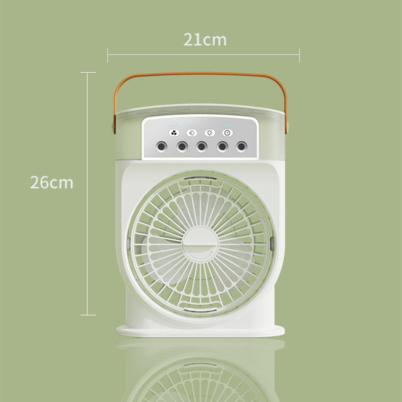 Ventilador de refrigeración de aire acondicionado USB portátil con 5 pulverizadores, luz de 7 colores, humidificadores enfriadores de aire con tanque de agua de 600ML