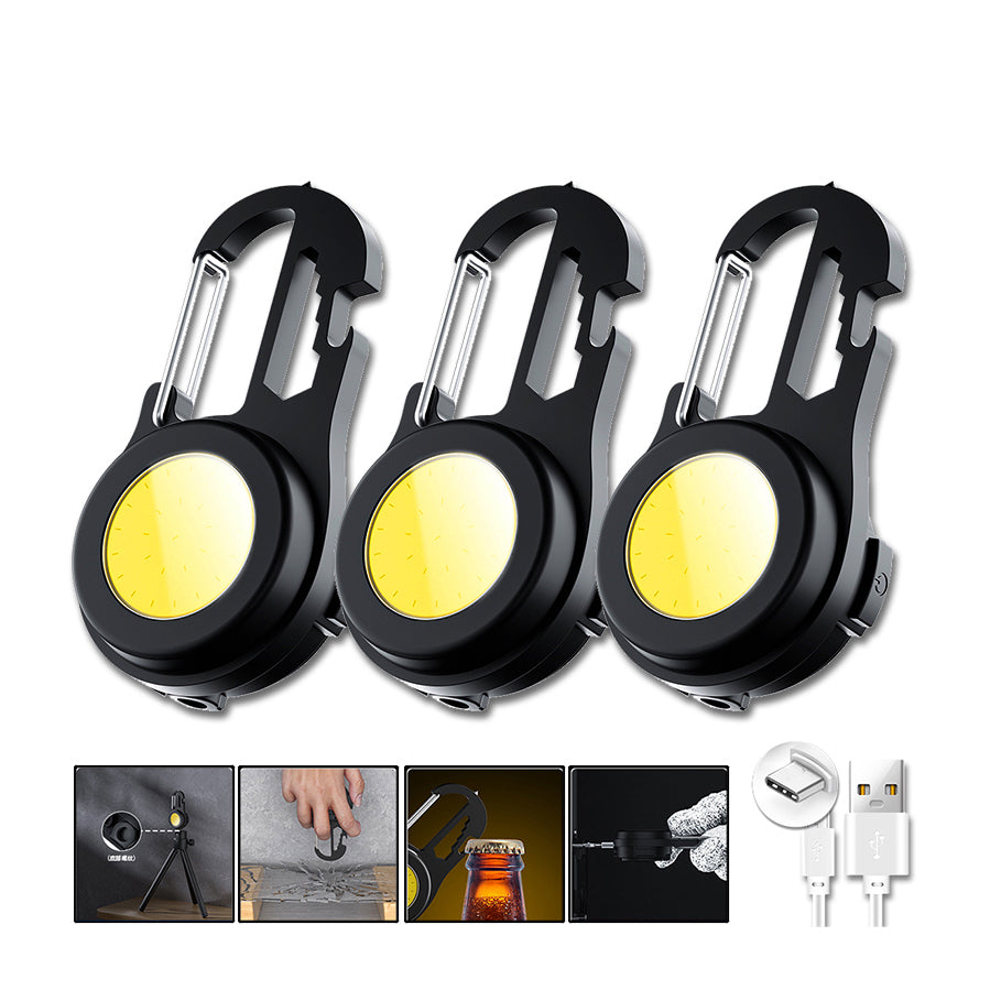 Mini lampe porte-clés multifonctionnelle 6 en 1, petite lampe de poche Super brillante, lampe de travail en alliage d'aluminium