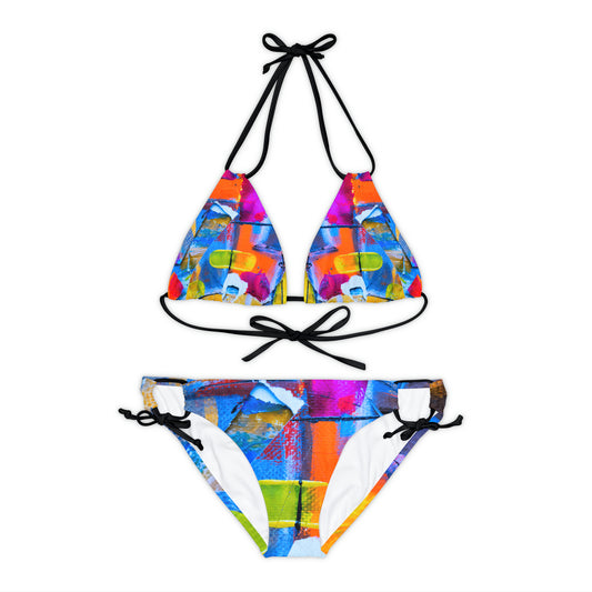 Colores cuadrados - Conjunto de bikini con tiras Inovax