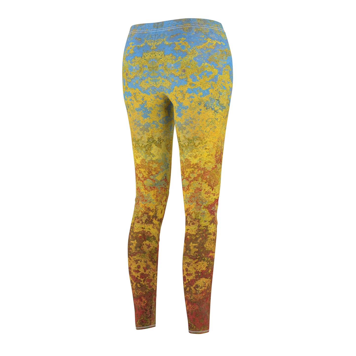 Gold and blue spots - Inovax Women's cut & sew Casual Leggings