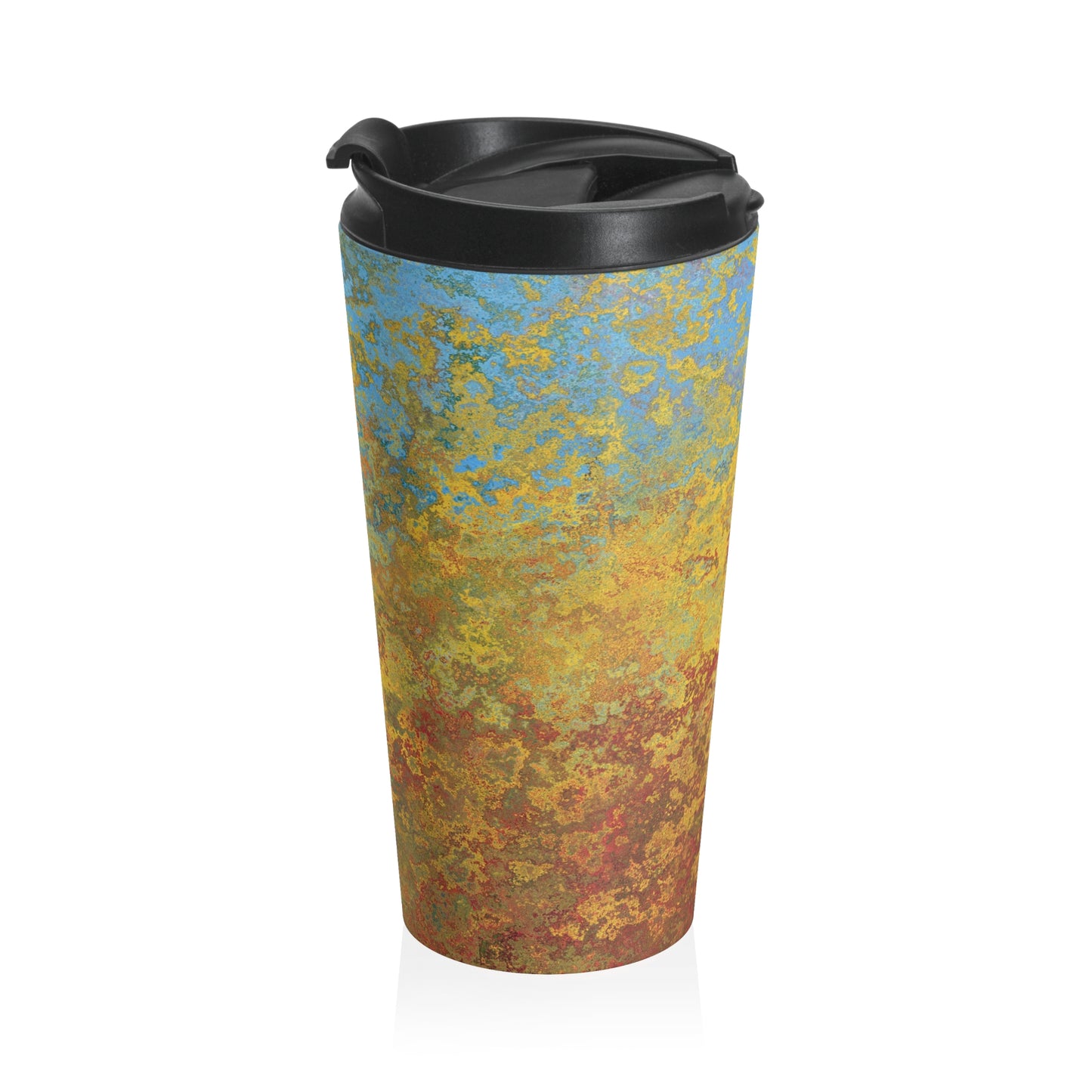 Gold and blue spots - Inovax Stainless Steel Travel Mug