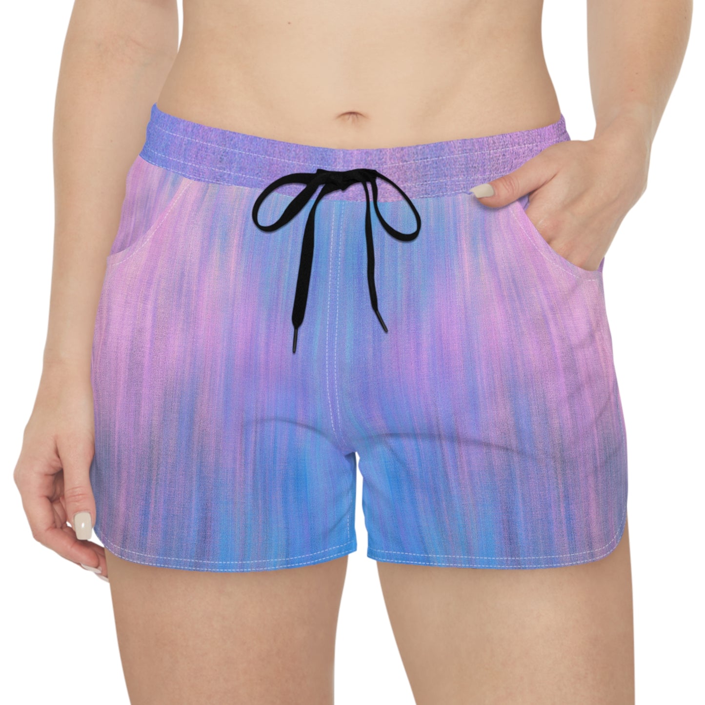 Azul y Morado Metálico - Shorts Casuales Inovax para Mujer