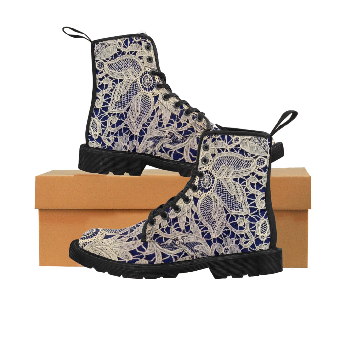 Doré et Bleu - Bottines en Toile pour Femme Inovax