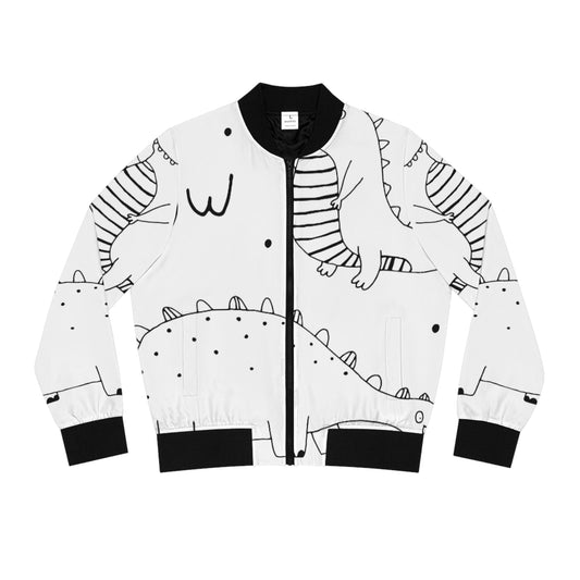 Doodle Dinosours - Inovax Women's Bomber Jacket