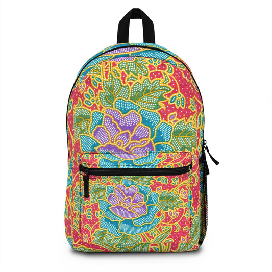 Green and red flowers - Inovax Backpack