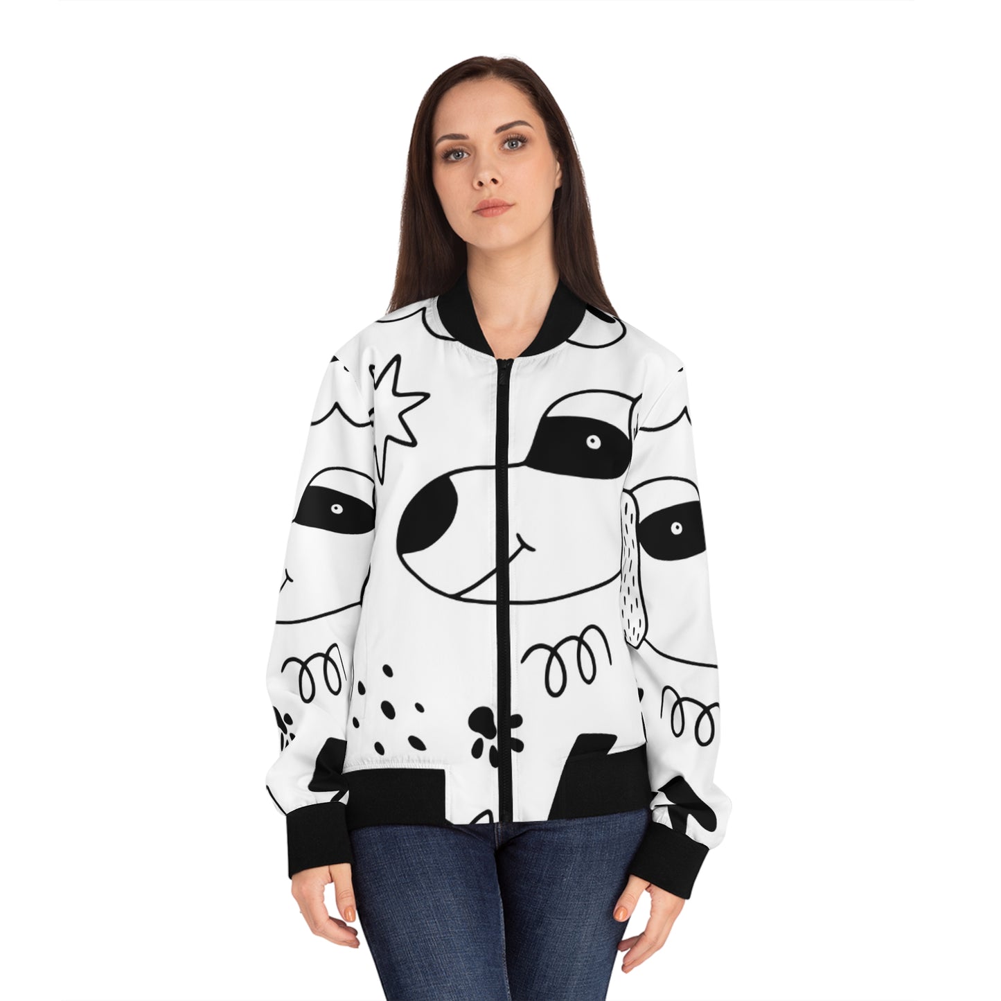 Doodle Dogs & Cats - Inovax Women's Bomber Jacket