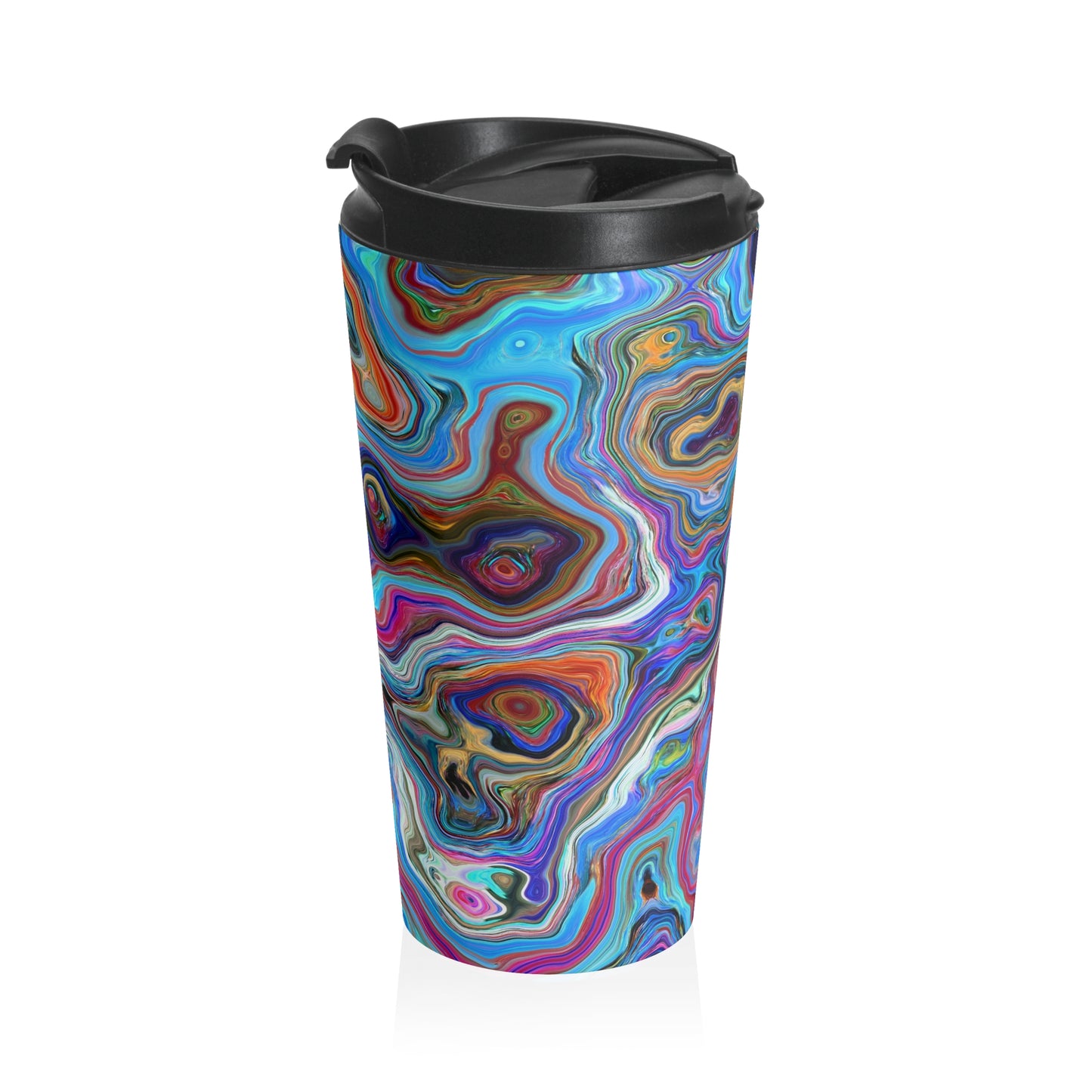 Trippy Liquid - Taza de viaje de acero inoxidable Inovax