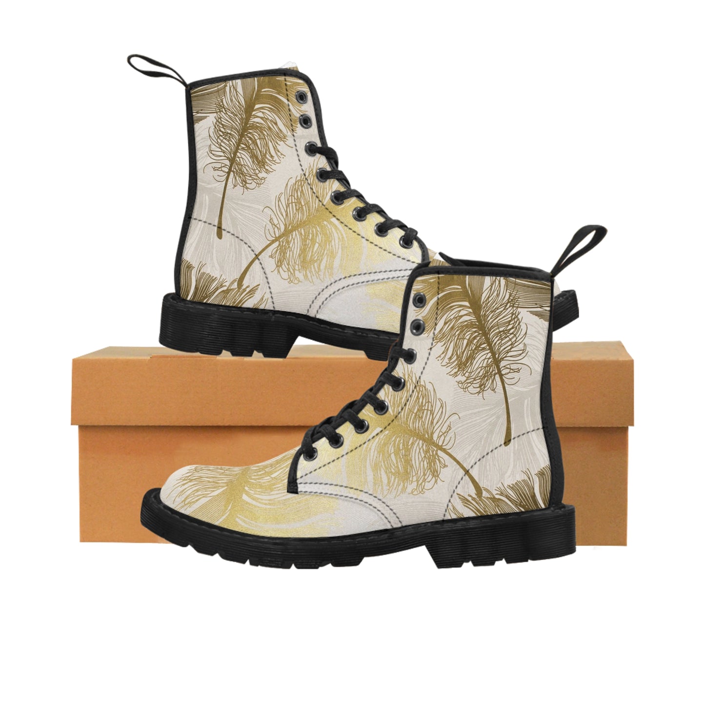 Golden Feathers - Inovax Woman's Canvas Boots