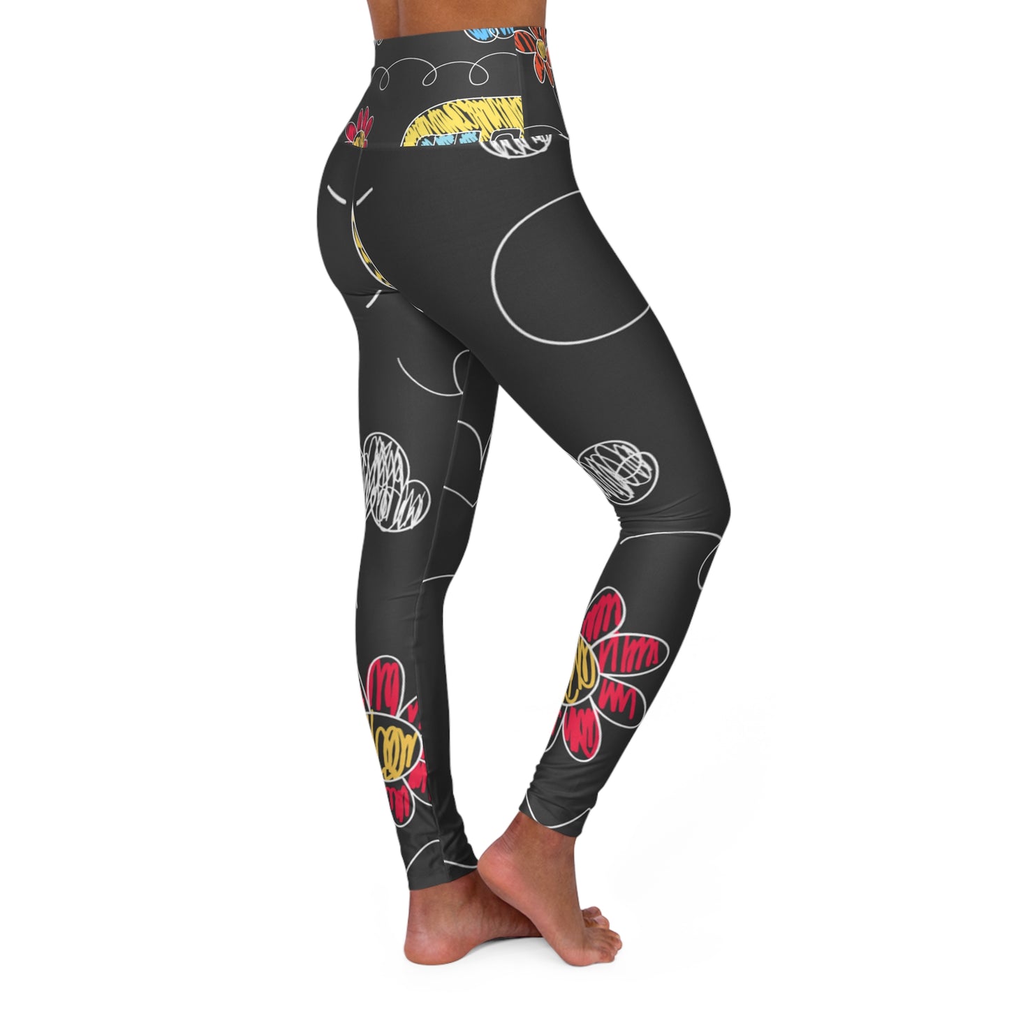 Kids Doodle Playground - Leggings de yoga de cintura alta Inovax