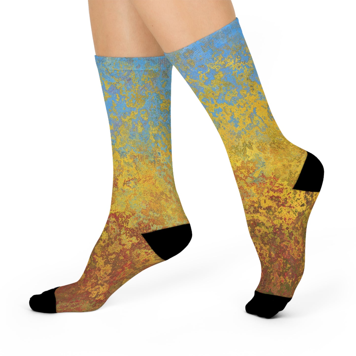 Gold and blue spots - Inovax Cushioned Crew Socks