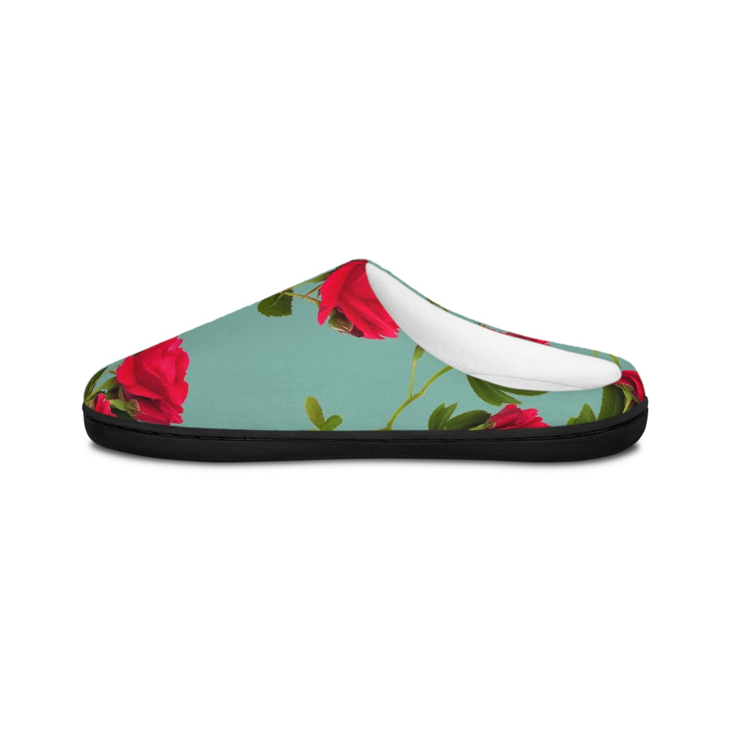 Red Flowers and blue - Inovax Women's Indoor Slippers