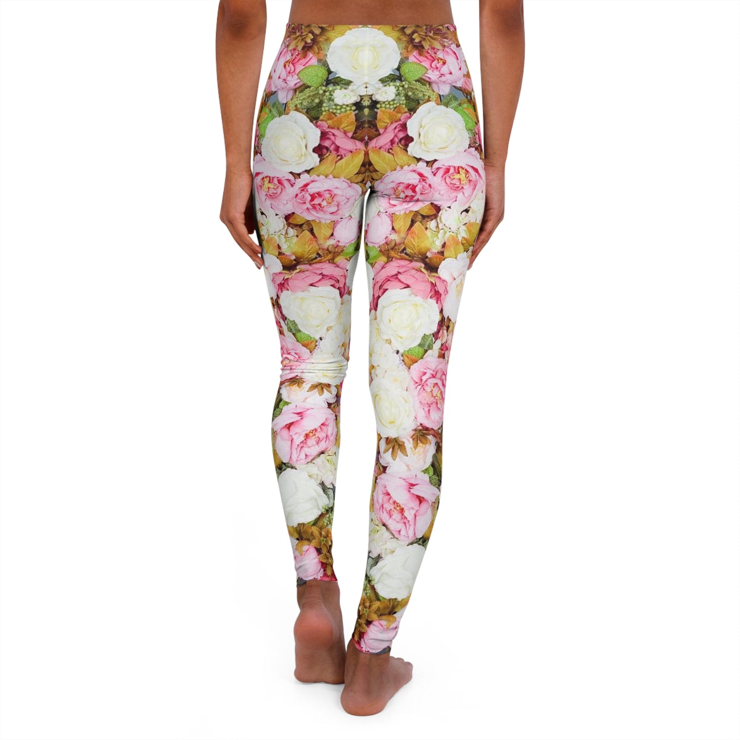 Pink Flowers - Inovax Women's Spandex Leggings