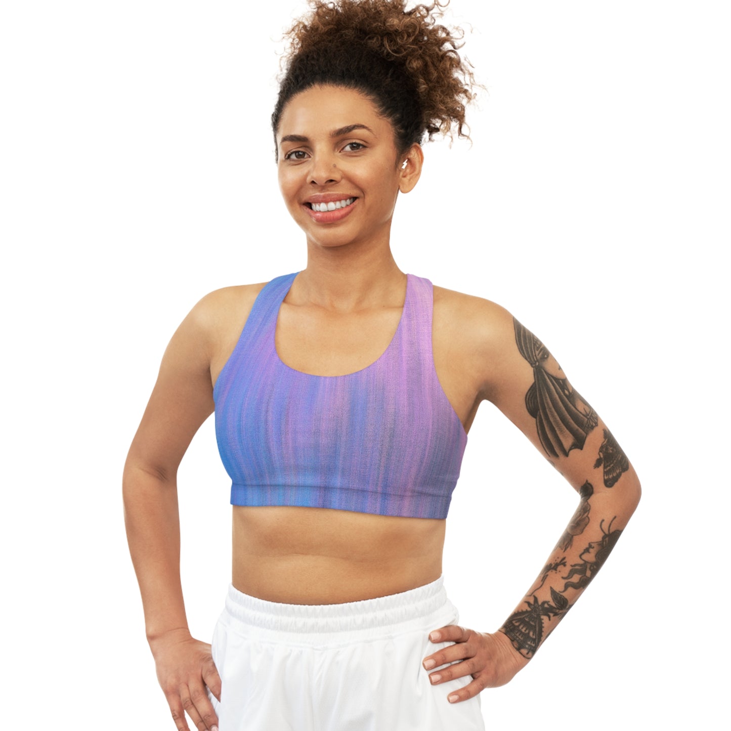 Blue & Purple Metalic - Inovax Seamless Sports Bra