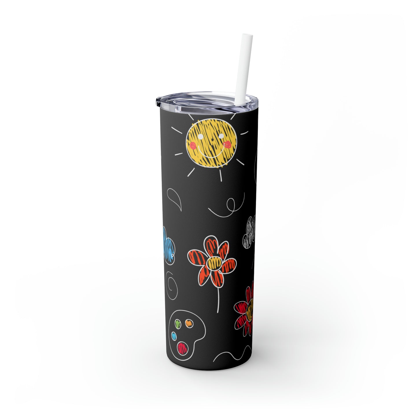 Kids Doodle Playground - Inovax Maars® Skinny Tumbler with Straw 20oz