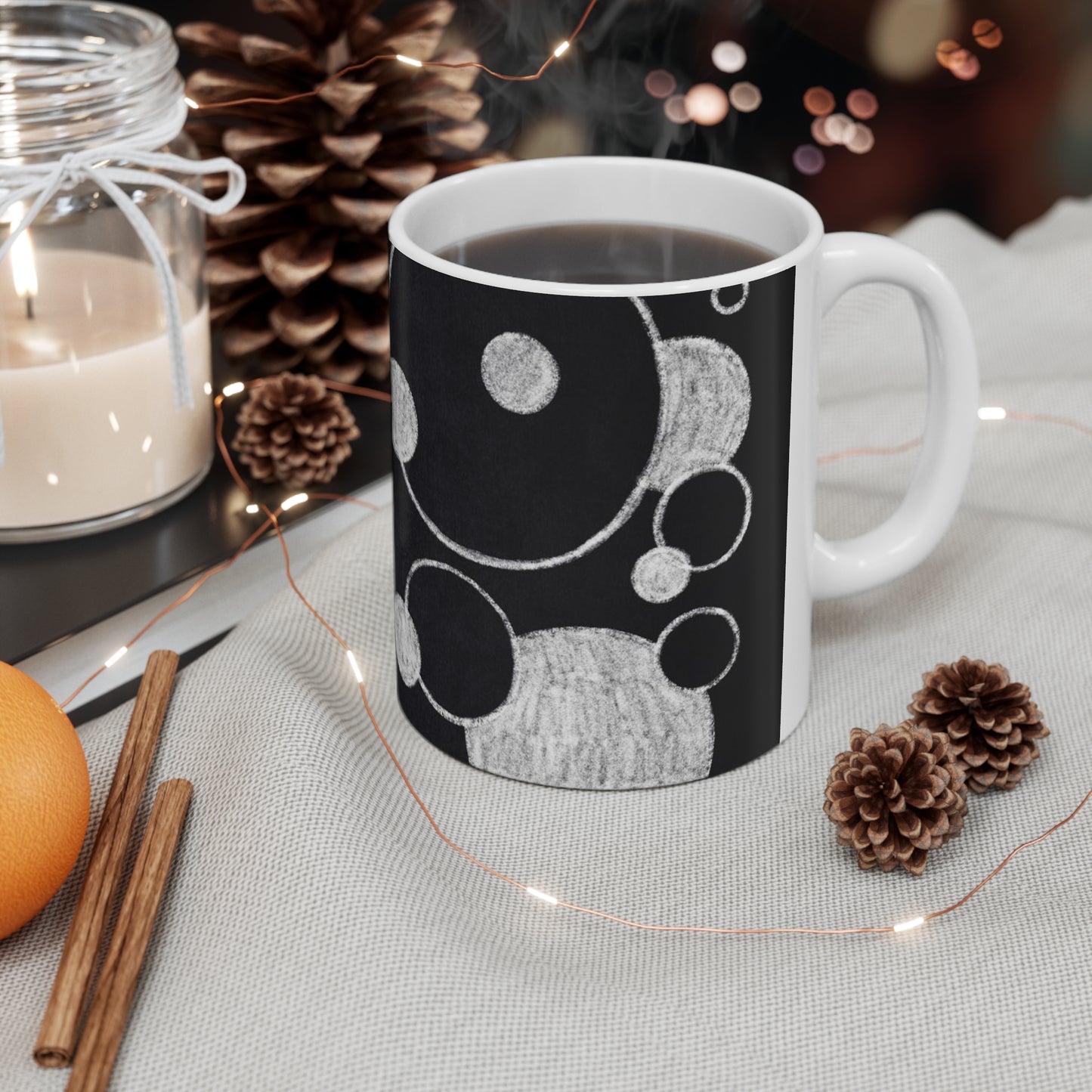 Black Dots - Inovax Ceramic Mug 11oz