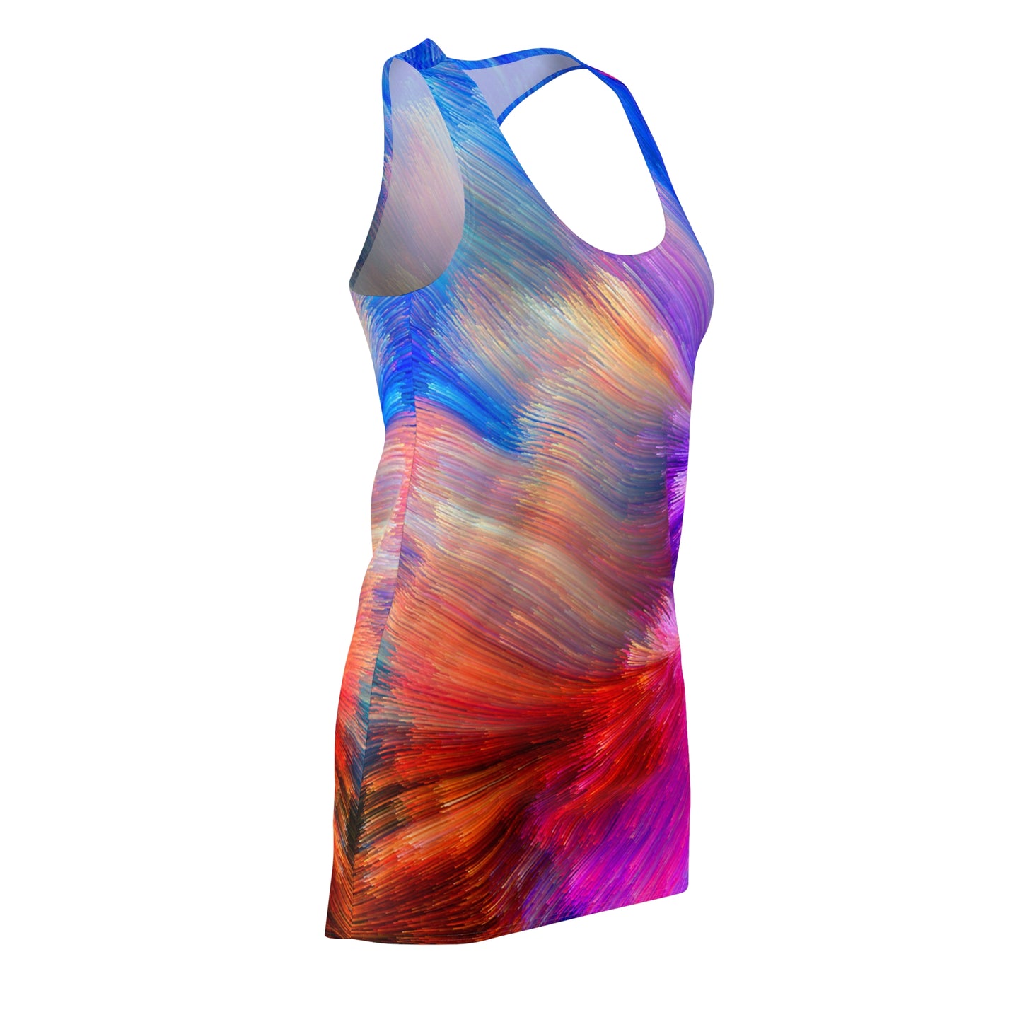 Neon Splash - Vestido con espalda cruzada cortado y cosido para mujer Inovax