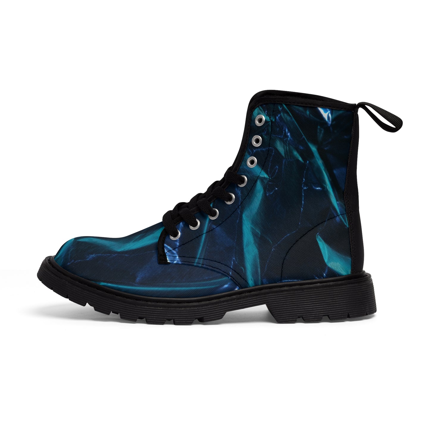 Bleu métallisé - Bottes en toile pour femme Inovax