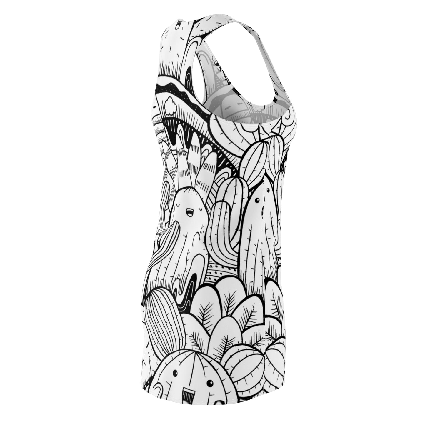 Doodle Cactus - Inovax Women's Cut & Sew Racerback Dress