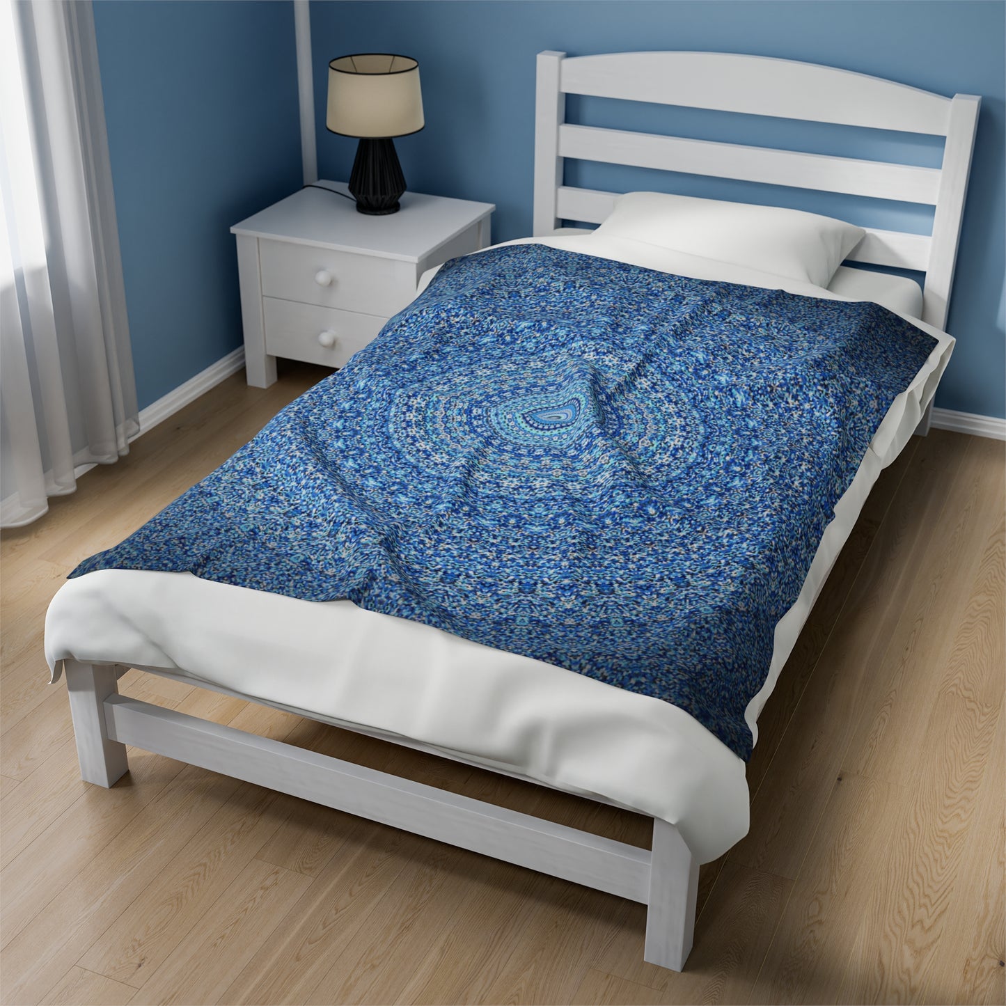 Blue Mandala - Inovax Velveteen Plush Blanket