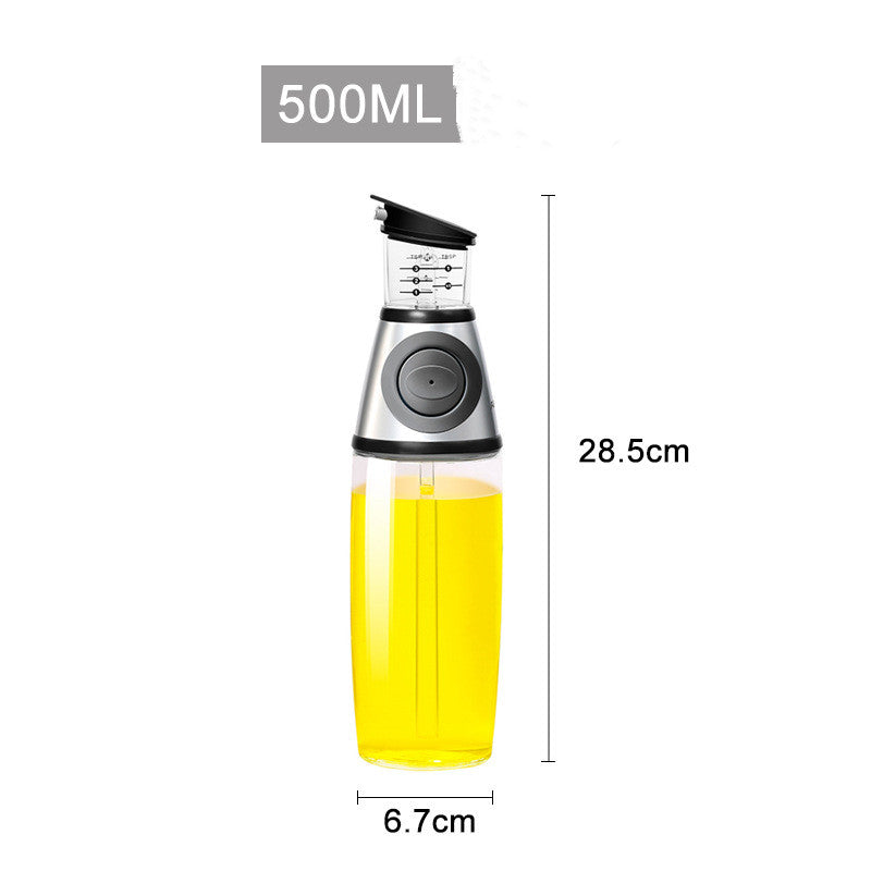 Botella de vidrio medible de 500 ml, botella de aceite, botella de soja, utensilios de cocina