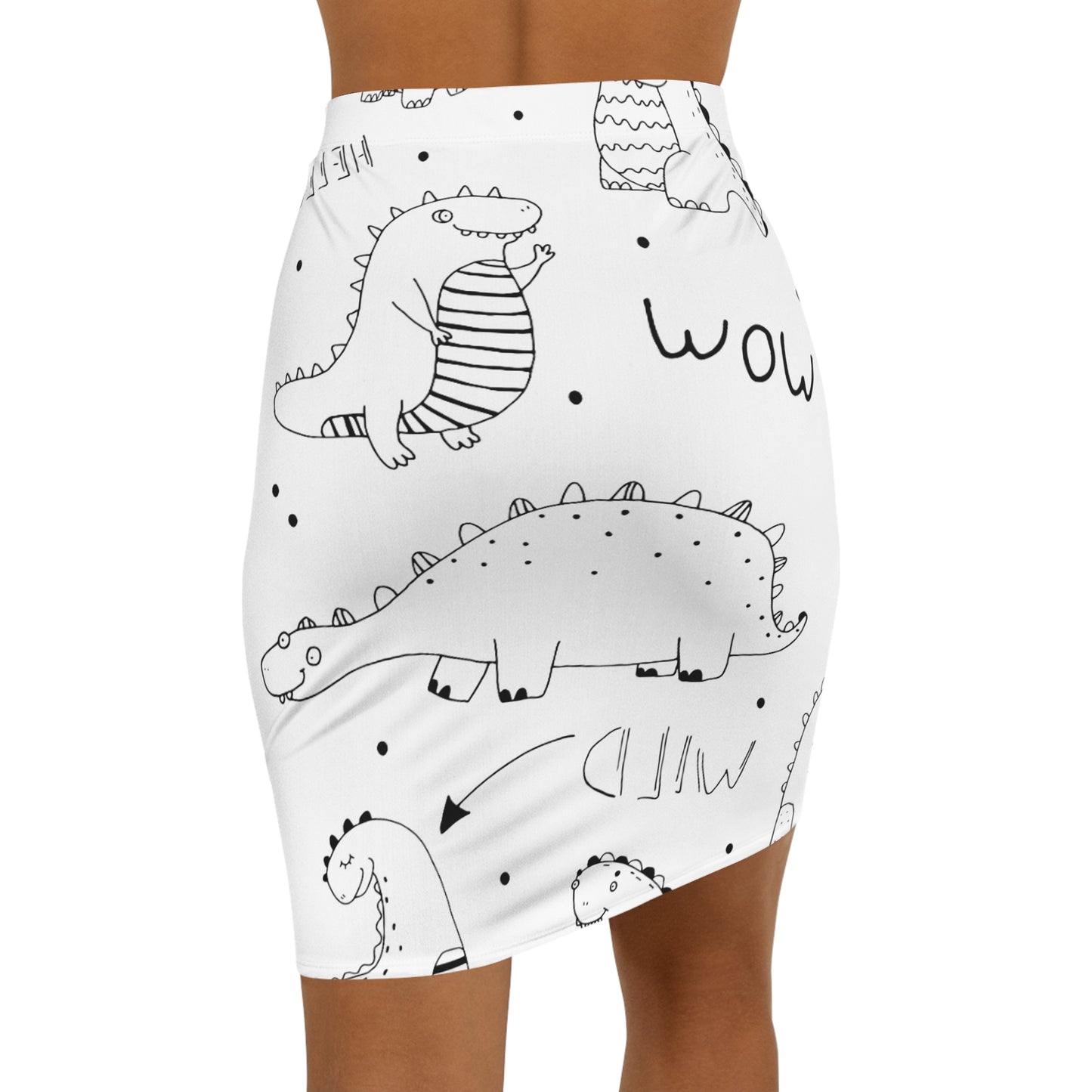 Minifalda Mujer Doodle Dinosours - Inovax