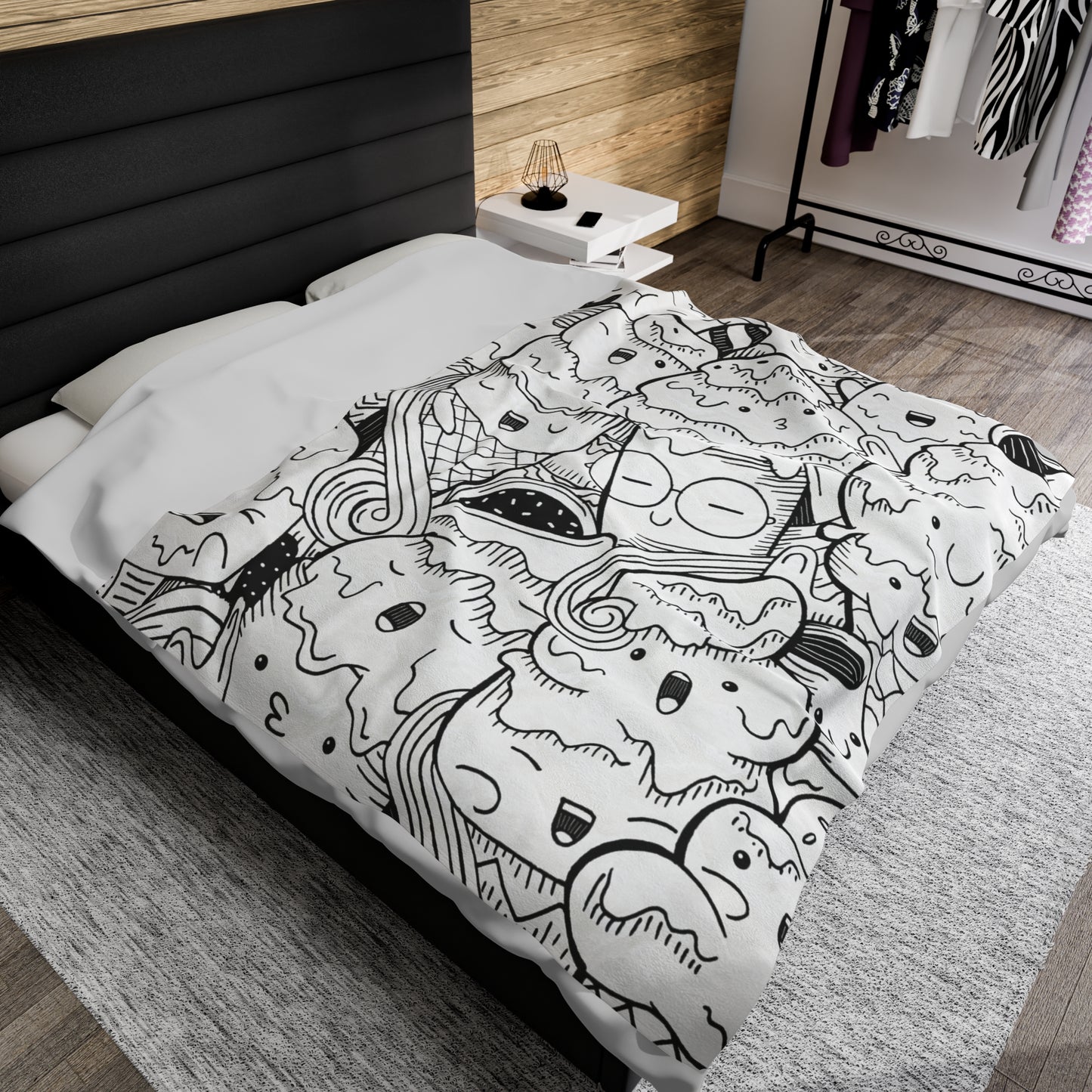 Doodle Icecream - Couverture en peluche Inovax Velveteen