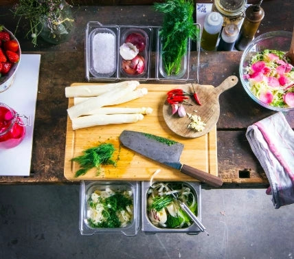 Planche à découper de cuisine pour légumes, avec plateaux, boîte de rangement, lisse, multifonction, pratique, fruits, viande, planche à découper en bambou