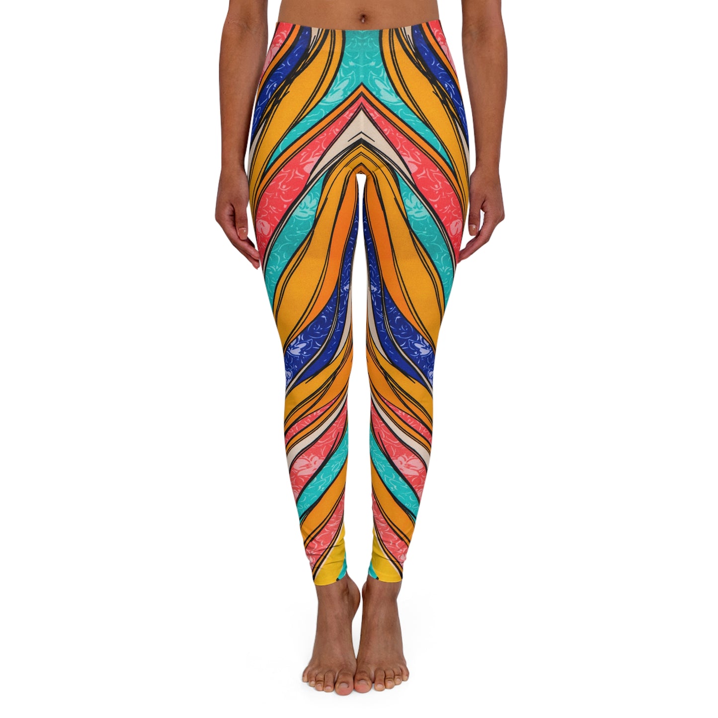 Coup de pinceau couleur - Leggings en spandex Inovax pour femmes