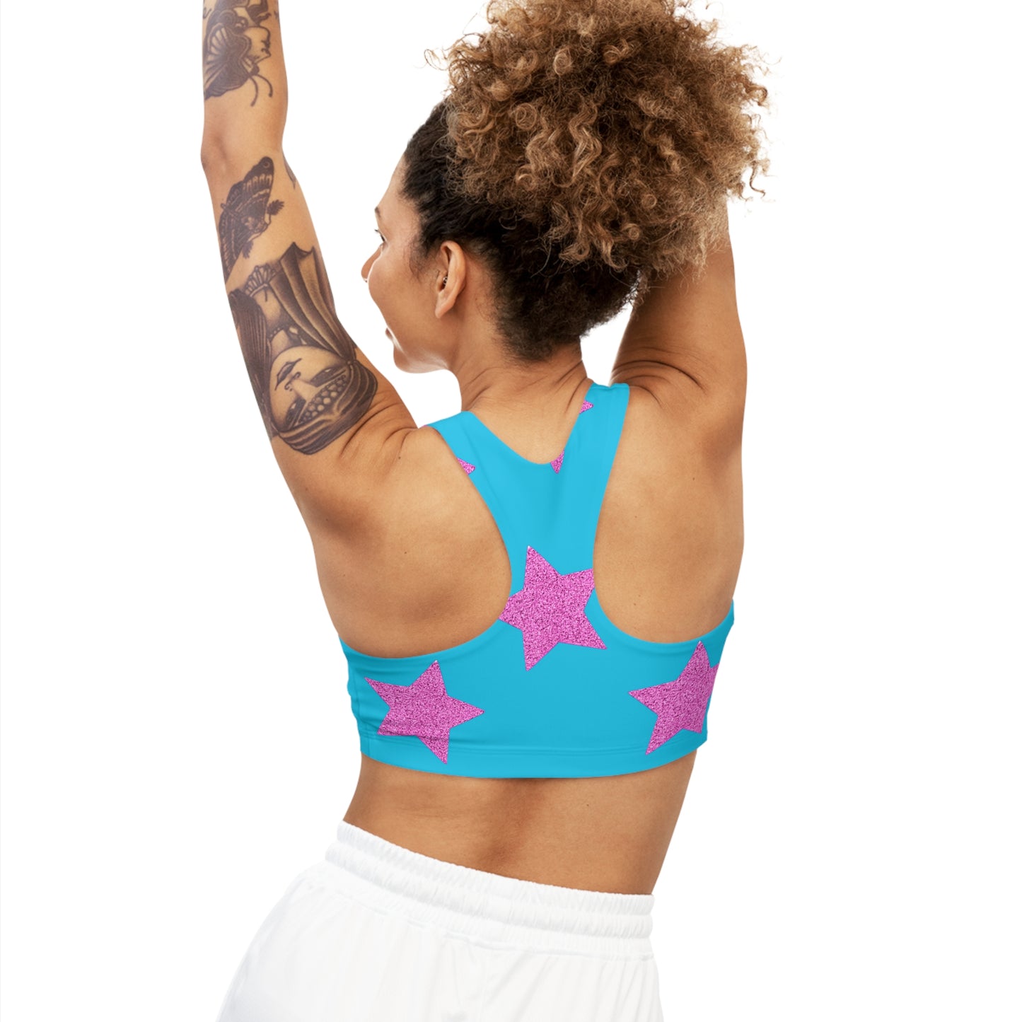 Pink Stars - Inovax Seamless Sports Bra