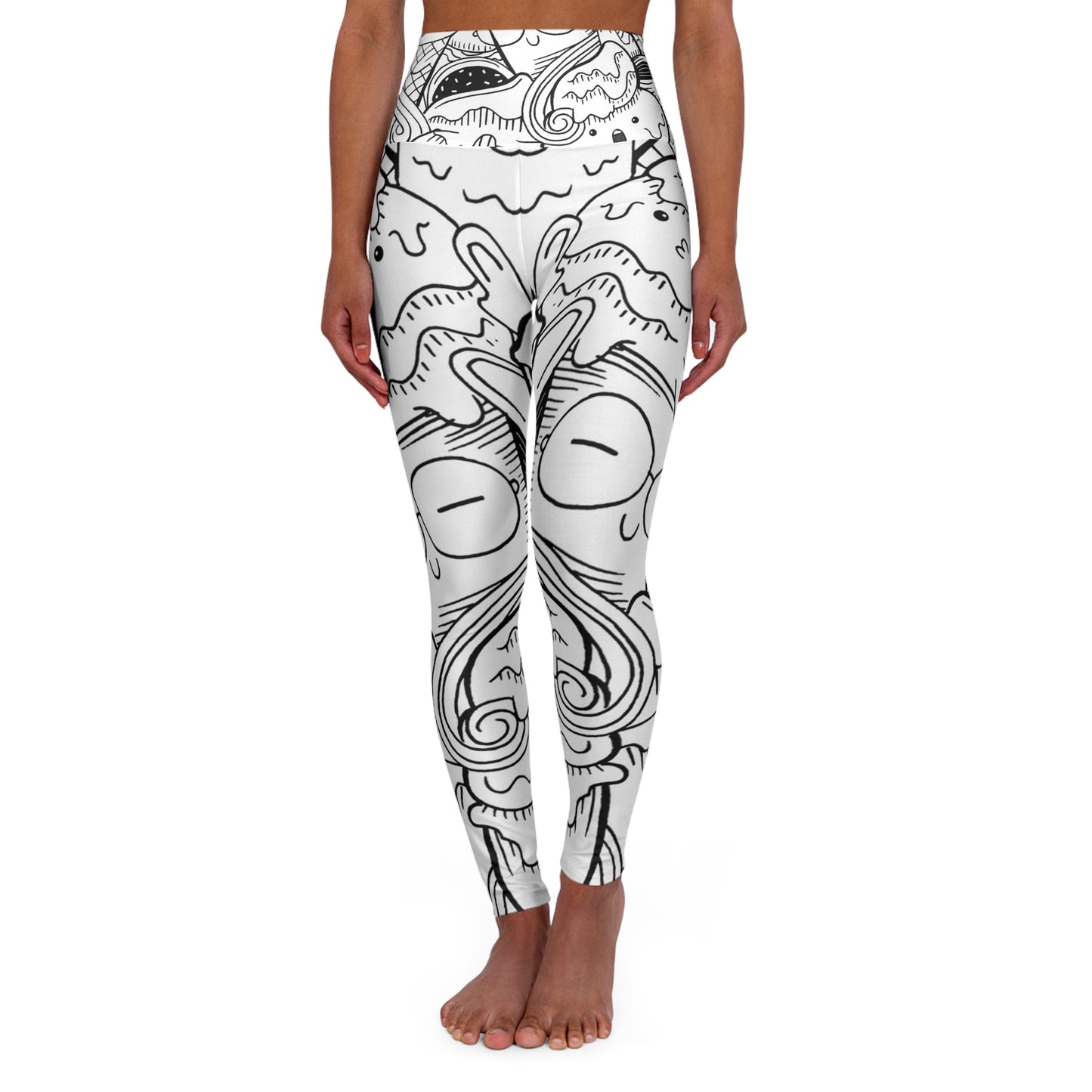 Doodle Icecream - Inovax High Waisted Yoga Leggings