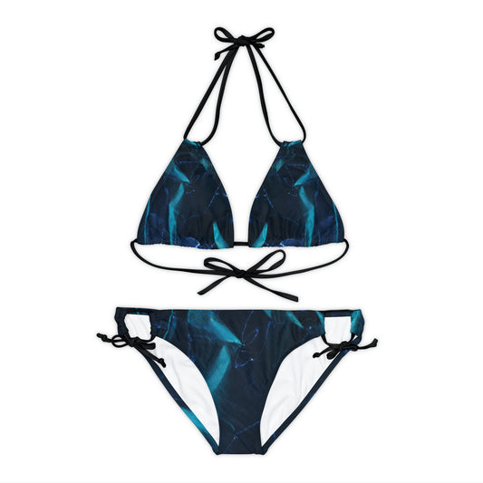 Azul Metálico - Conjunto De Bikini De Tiras Inovax