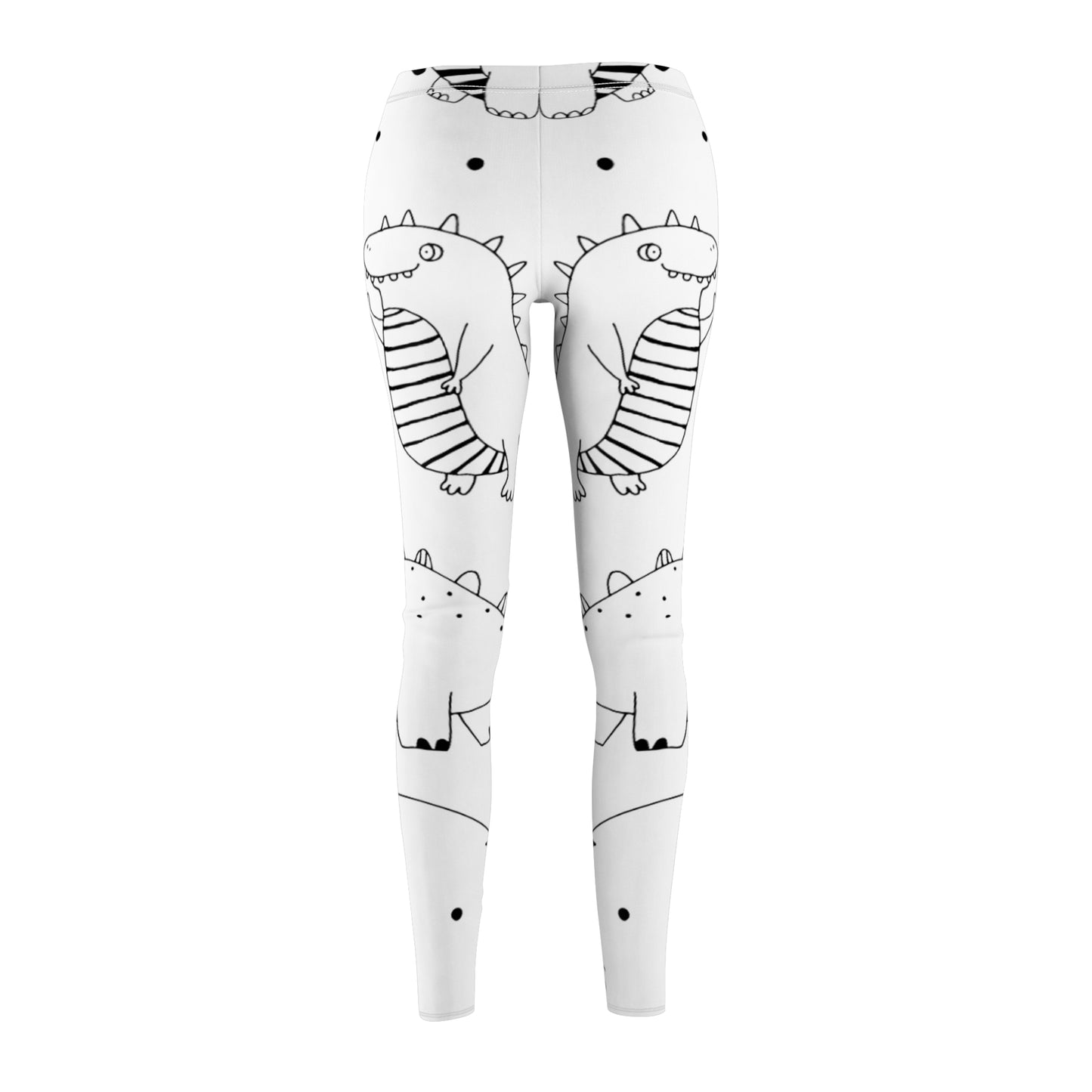 Doodle Dinosours - Leggings casuales de corte y costura de mujer Inovax