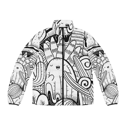 Doodle Cactus - Inovax Men's Puffer Jacket
