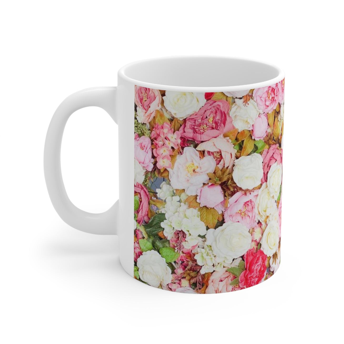 Pink Flowers - Inovax Ceramic Mug 11oz