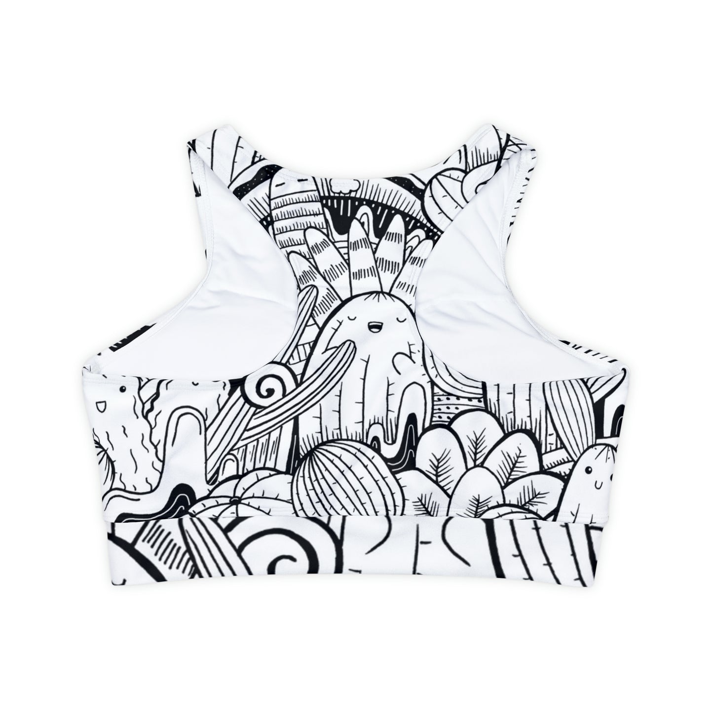 Doodle Cactus - Inovax Padded Sports Bra