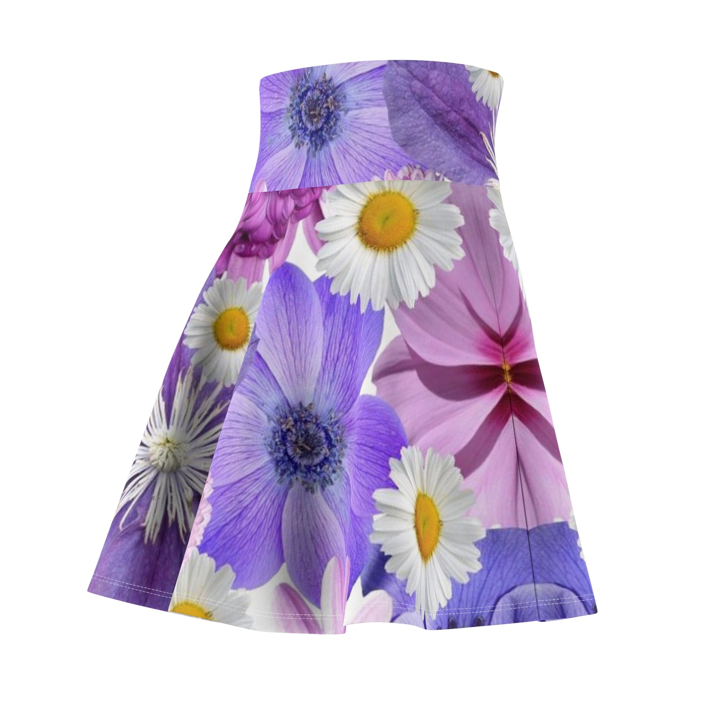 Purple Flowers - Inovax Woman's Skater Skirt