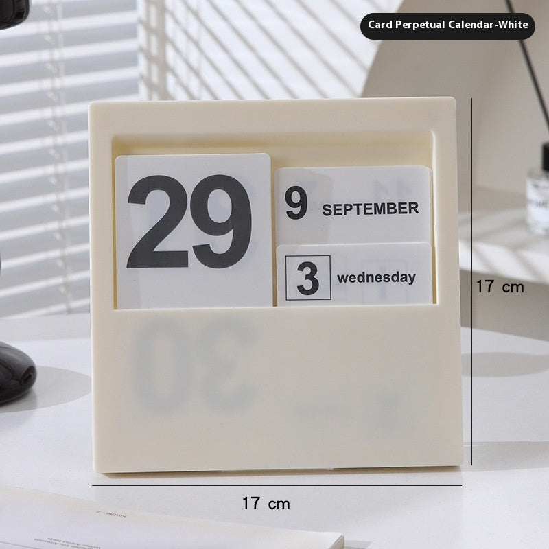 Creative Wooden Calendar Office Desktop Home Study Living Room Decoration