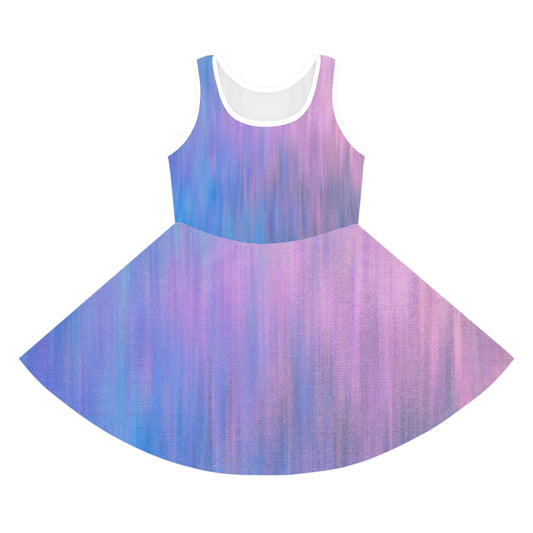 Blue & Purple Metalic - Inovax Girl's Sleeveless Sundress